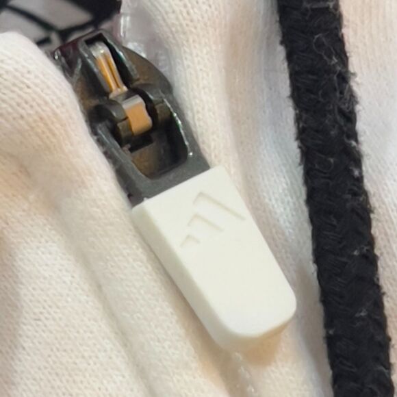 Vintage Y2K Adidas Full Zip Jacket Spell Out Hoodie White Red 3 Stripes - Large - Picture 4 of 9